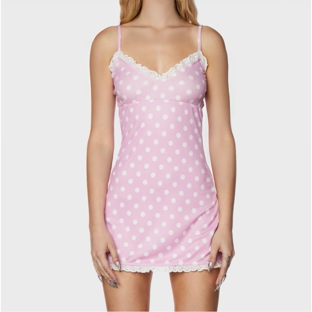 Sugar Thrillz Pink Polka Dot Mini Dress